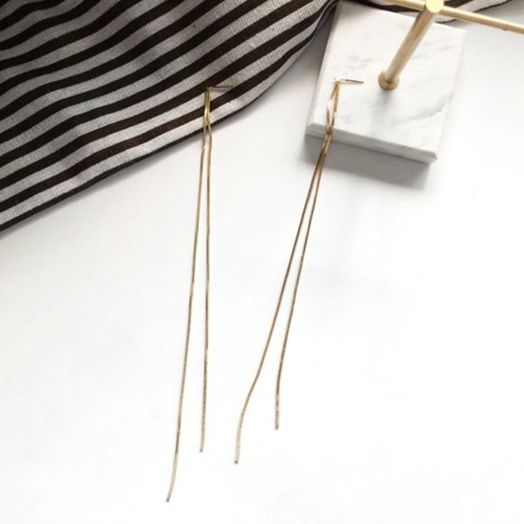 💕💕Last One 💙Threader Earrings Minimalist Line - Picture 9 of 11